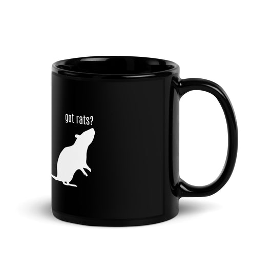 Got Rats? Black Glossy Mug