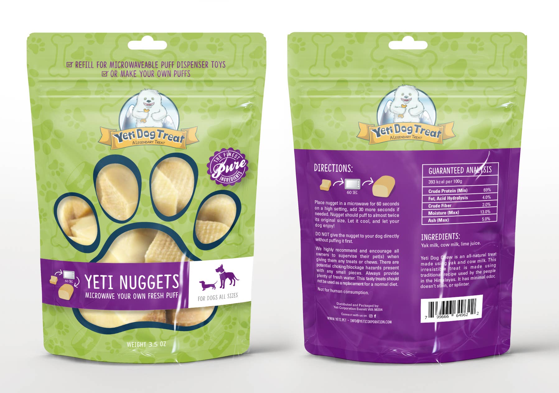 Yeti Yak Cheese Dog Nuggets Treats, 6 Pieces, 3.5 Oz