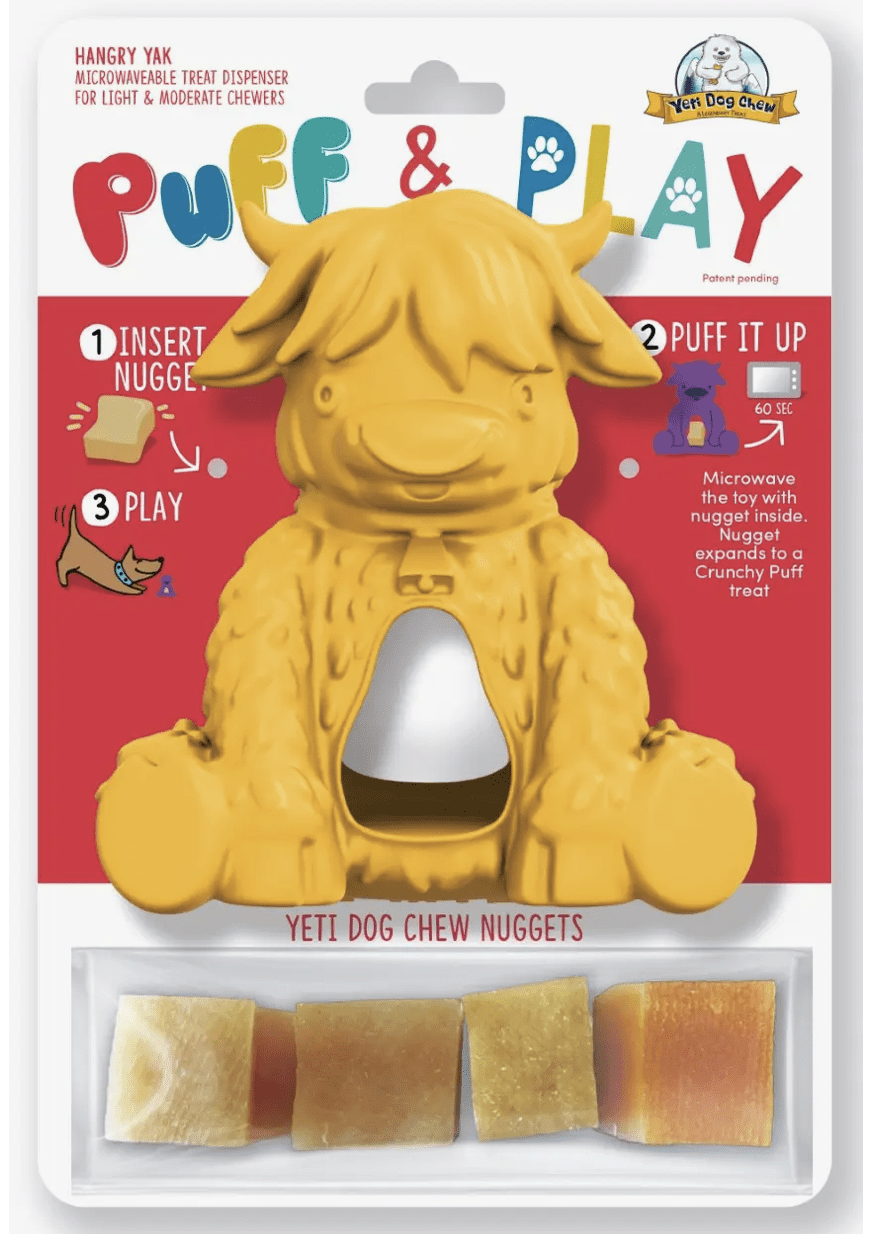 Yak Puff and Play Dog Chew Toy Treat Dispenser